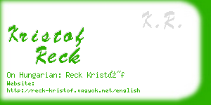 kristof reck business card